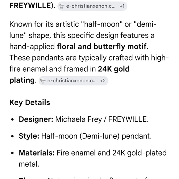 Gold-Tone Floral & Butterfly Enamel Pendant Necklace - Women's Jewelry - Picture 6 of 7